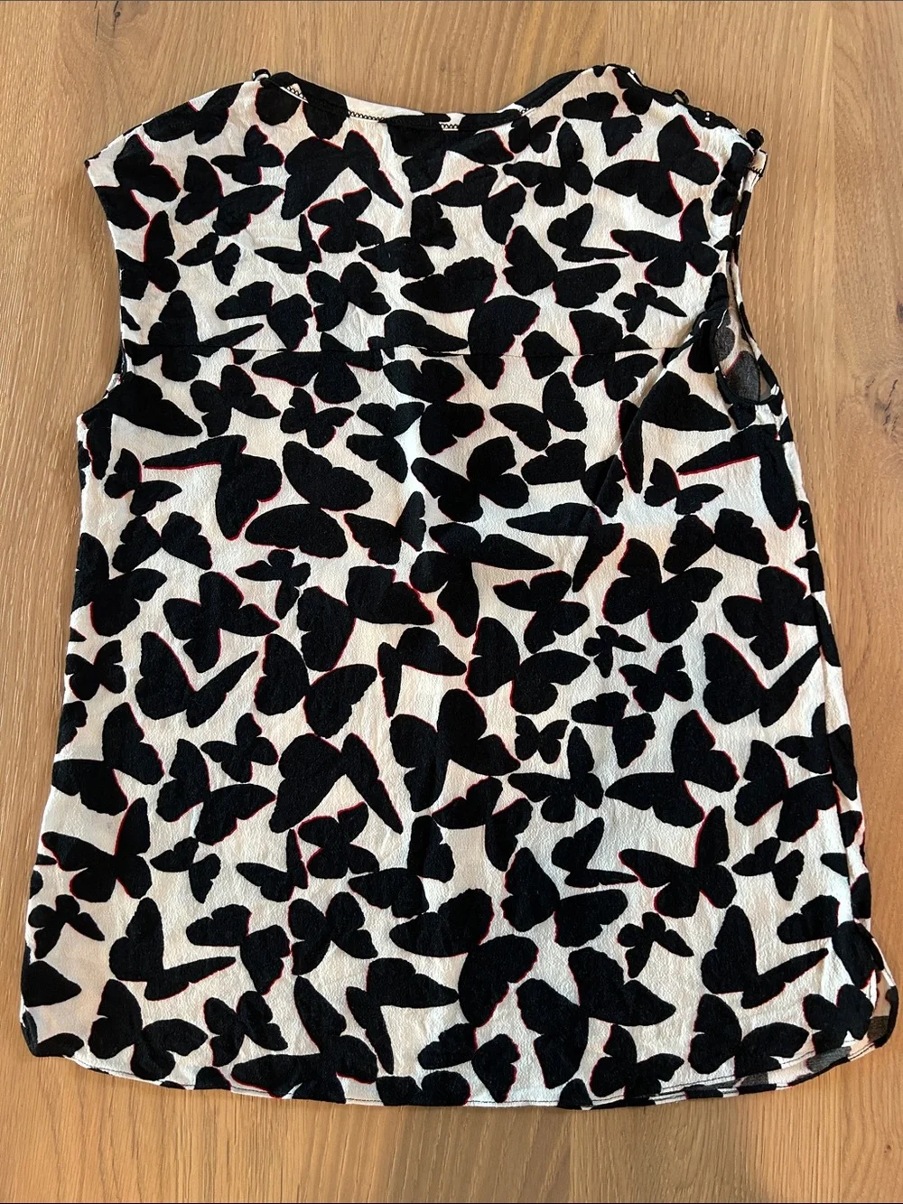kate spade Butterfly Print Sleeveless Tank in Black and White
